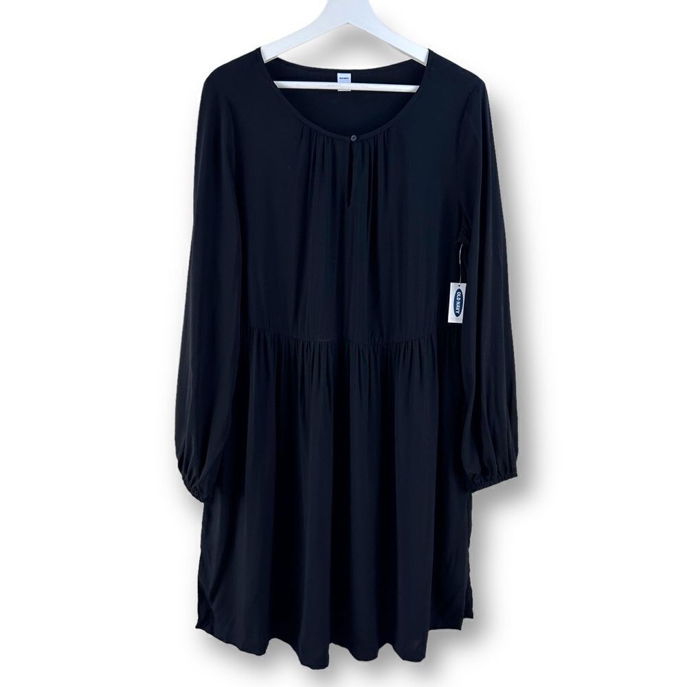 Old Navy black loose fit boho dress NWT size M